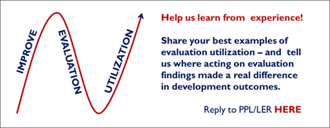 Improve Evaluation Utilization graphic asking people to reply to PPL/LER