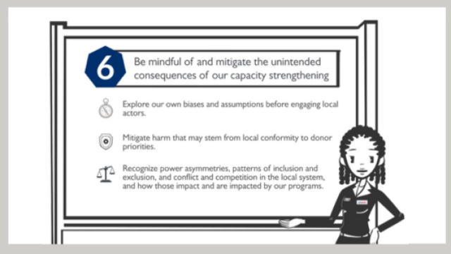 Principle 6: Be mindful of and mitigate unintended consequences of local capacity strengthening