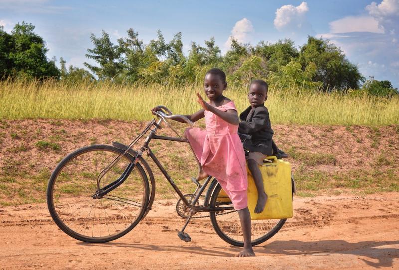 Ugandan Children on a Bicycle