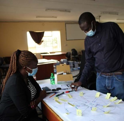 Interview participant describing network interactions in Kitui County. Photo by Angeline Mulwa. 2020