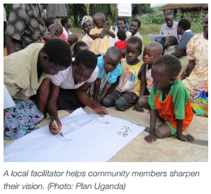 A local facilitator helps community members sharpen their vision.