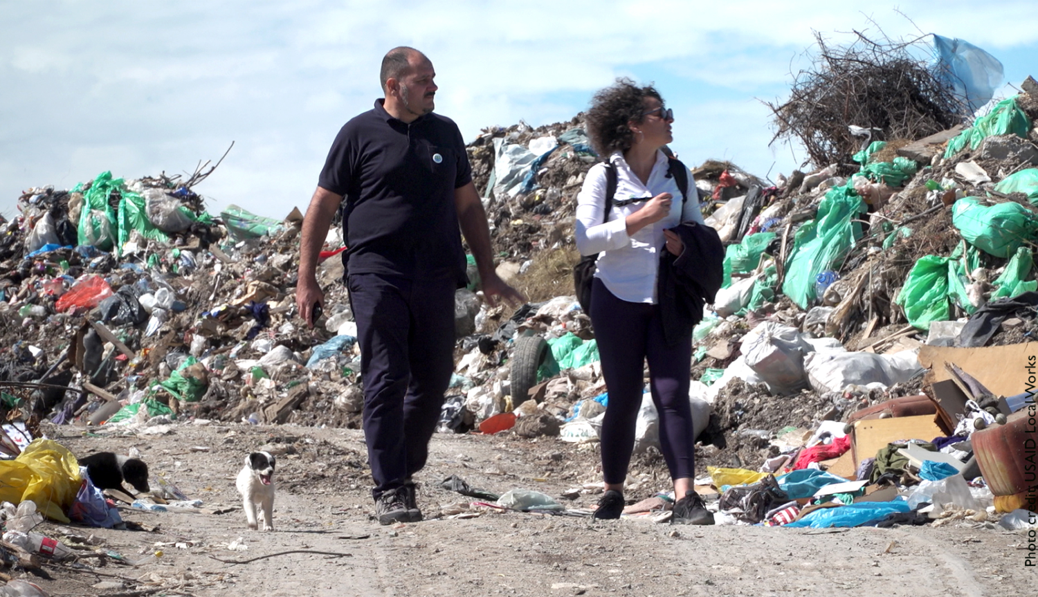 Members from The Sokobanja Ecological Society visit a new waste pick-up site as they work to end illegal dumping.