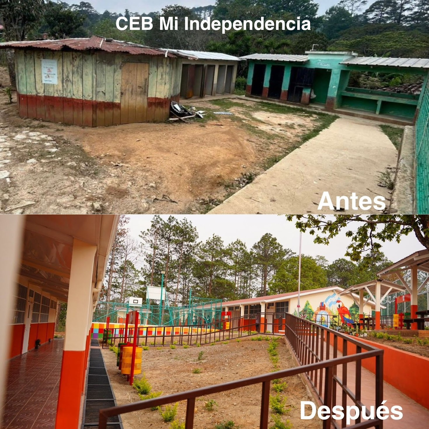 Before and After: School building updates for Nueva Suyapa Safe Route Projects, Honduras