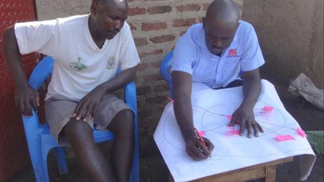 USAID’s Sustainable WASH Systems Learning Partnership (SWS) conducts a baseline Social Network Analysis in Kabarole, Uganda, 2018. Photo Credit: Duncan McNicholl